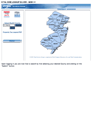 VitalWeb Property Tax Search Form