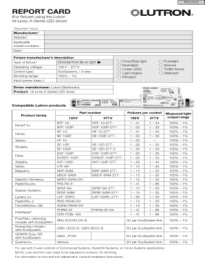 Lutron Hi-lume A-Series LED Driver Report Card