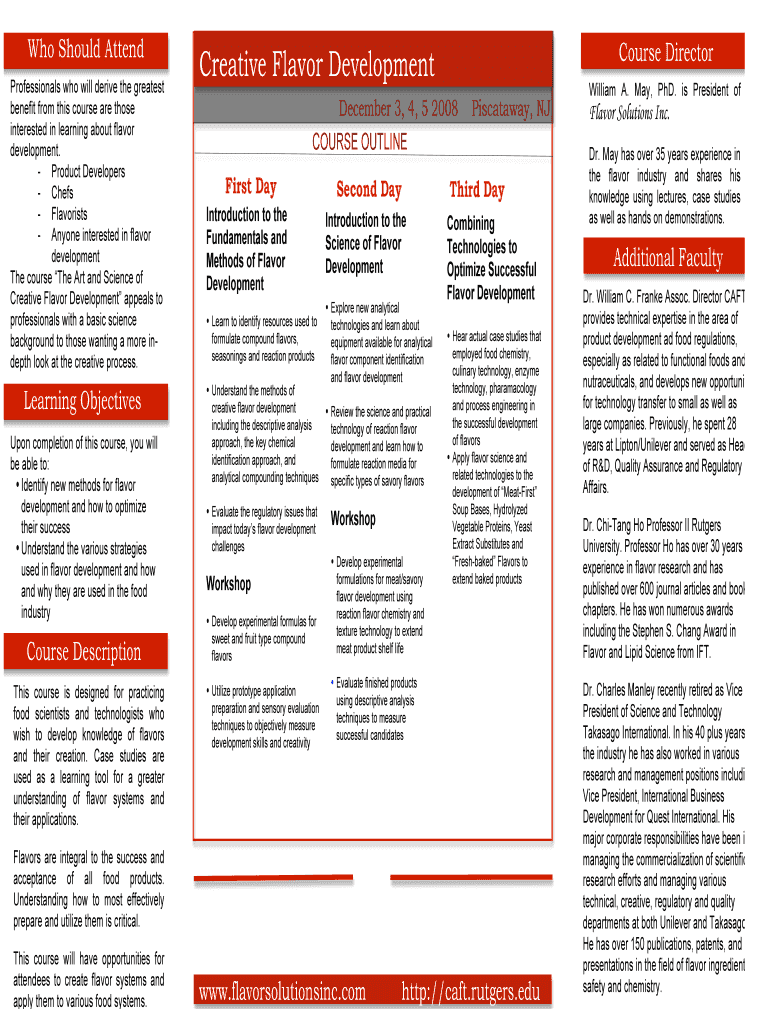 Creative Flavor Development - caft rutgers Preview on Page 1