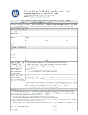 New York State CLE Board Individual Course Application