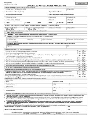 Fillable Online online michigan ccw application form Fax Email Print ...