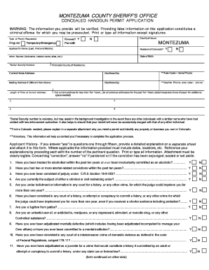 Motezuma county concealed carry class form
