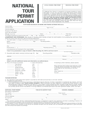 tour permit bsa