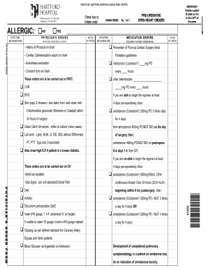 Hartford Hospital Open Heart Orders Form