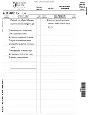 Vancomycin Order Form