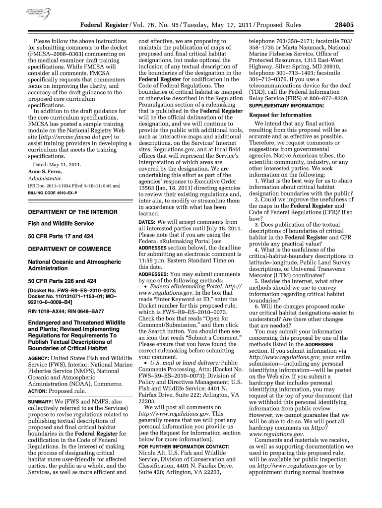 Federal Register Vol 76, No 95 Tuesday, May 17, 2011 Proposed - gpo Preview on Page 1