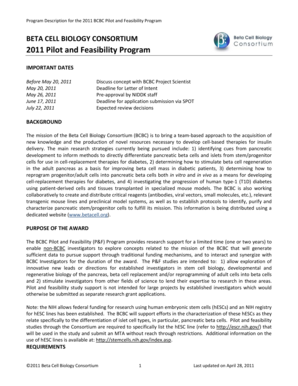 2011 Pilot and Feasibility Program - Beta Cell Biology Consortium - betacell