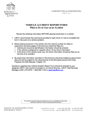 VEHICLE ACCIDENT REPORT FORM - League of Minnesota Cities - lmc