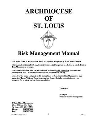archdiocese risk management manual form