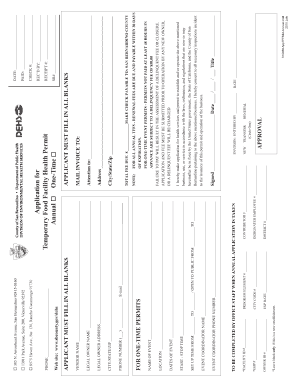 Temporary Food Facility Health Permit