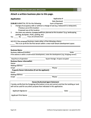 Application for a Certificate of Zoning Compliance - apexnc