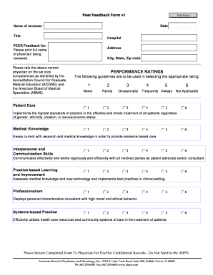 ABPN Peer Feedback Form - American Board of Psychiatry and ...