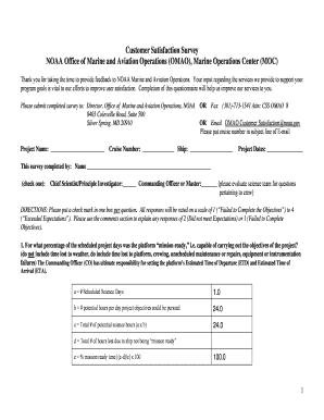 Sample customer satisfaction questionnaire pdf - NOAA Office of Marine and Aviation Operations (OMAO), Marine Operations Center (MOC)