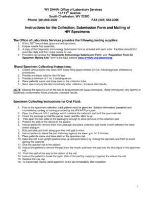 HIV Specimen Submission Form
