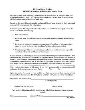 HIV Antibody Testing Consent Form