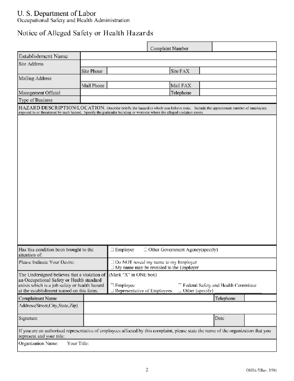 Add Pages To OSHA-7 Form