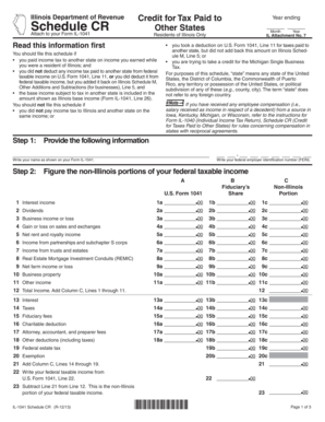 Illinois Schedule CR Tax Form
