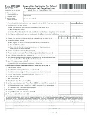 Virginia Corporation Application For Refund