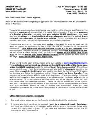 1 Dear Full Exam or Score Transfer Applicant, Below are the ... - pharmacytest az