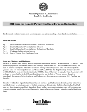 Arizona Same-Sex Domestic Partner Enrollment Forms