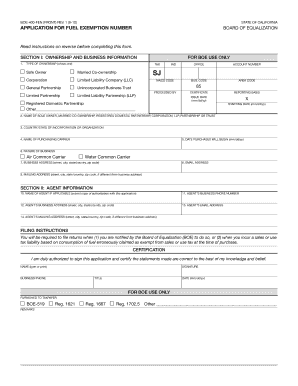 California Fuel Exemption Application