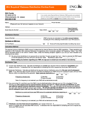 IRA Required Minimum Distribution Election Form