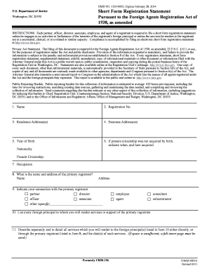 Short Form Registration Statement - FARA