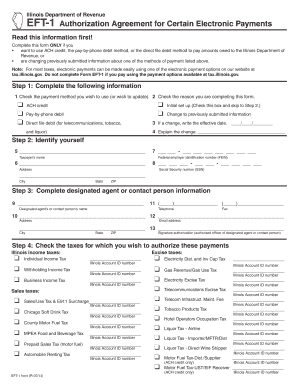 Illinois EFT-1 Authorization Agreement