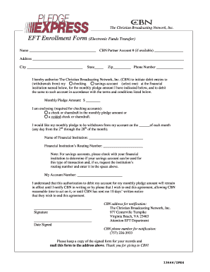 CBN EFT Enrollment Form