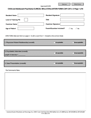 Example psychosocial assessment report - Child and Adolescent Psychiatry CLINICAL SKILLS EVALUATION bFORMb (CAP- bCSVb v