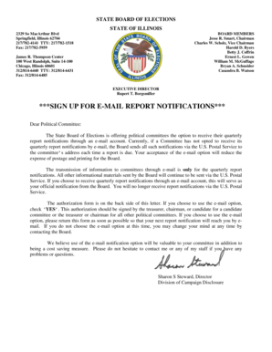 Illinois Political Committee Email Notification Form
