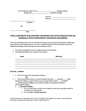 Florida family law form 12994 a