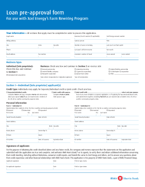 Loan Pre-Approval Form - Xcel Energy