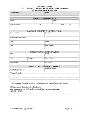 Carl Moyer Program Year 11 (& Later) Pre-Inspection Form (for ... - mbuapcd