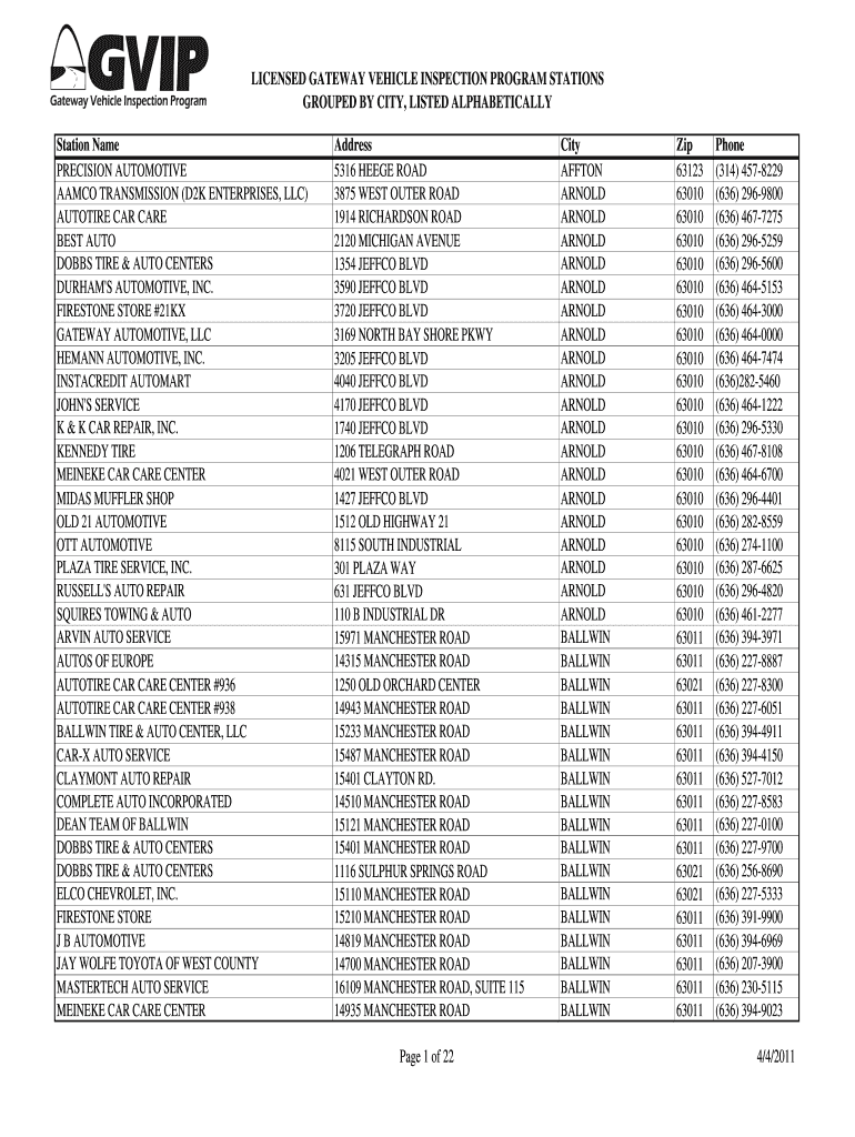 Current Stations 3-31-11 - dnr mo Preview on Page 1