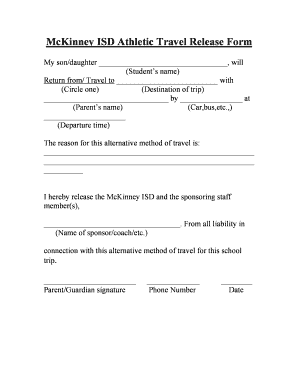 travel release form