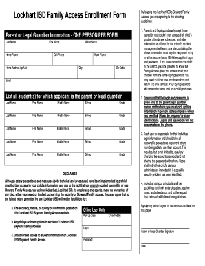 Lockhart ISD Family Access Enrollment Form