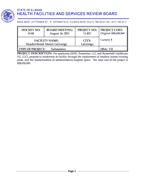 illinois health facilies and service review board fairfax