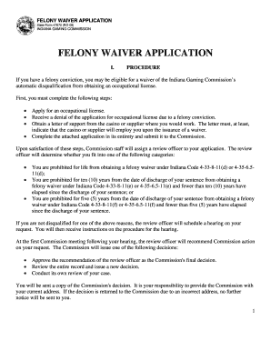 indiana casino felony waiver