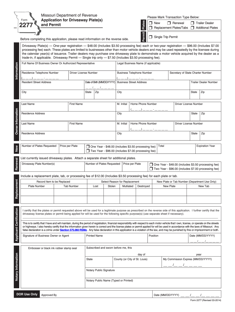 Printable temporary license plate template missouri Fill out & sign