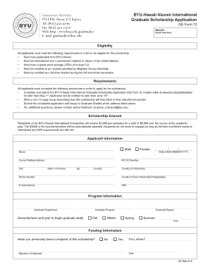 byu hawaii alumni international graduate scholarship form