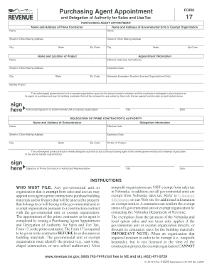 purchasing agent appointment form 17