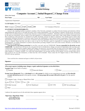 Computer Account Initial Request/Change Form