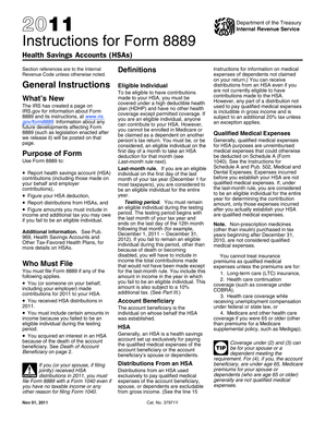 Form 8889 Instructions 2011