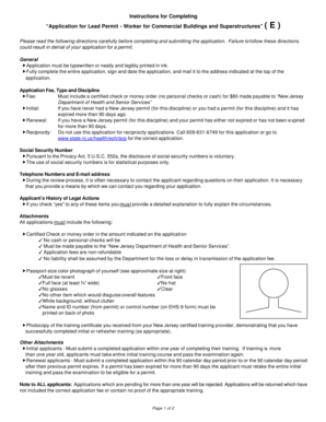New Jersey Lead Permit Application