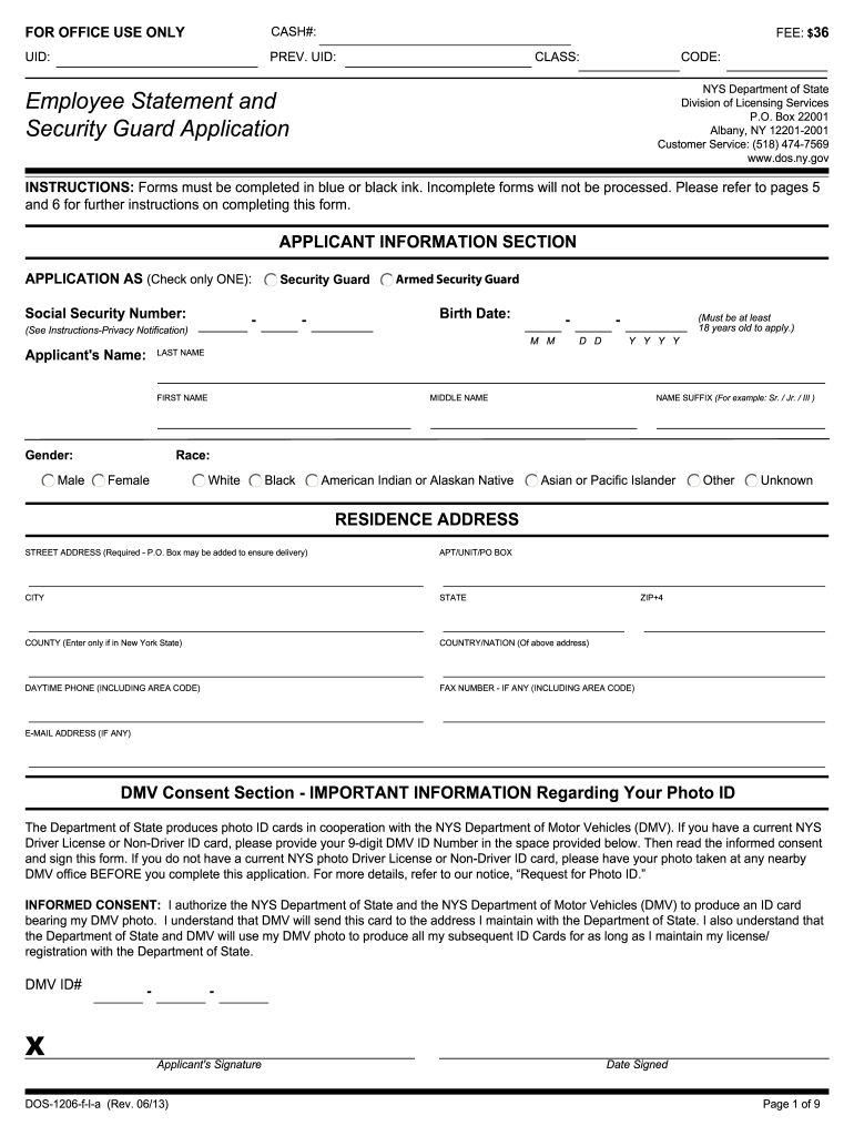 2012 Form NY DOS1206fa Fill Online, Printable, Fillable, Blank PDFfiller