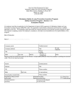 New York Workplace Safety Incentive Program Evaluation Report