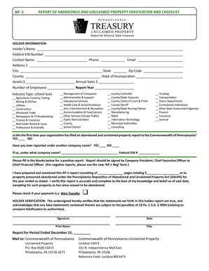 Pennsylvania Abandoned Property Report