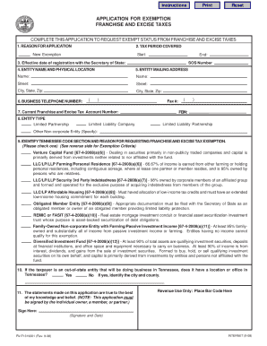 Fillable Online tn state of tennessee franchise and excise return ...