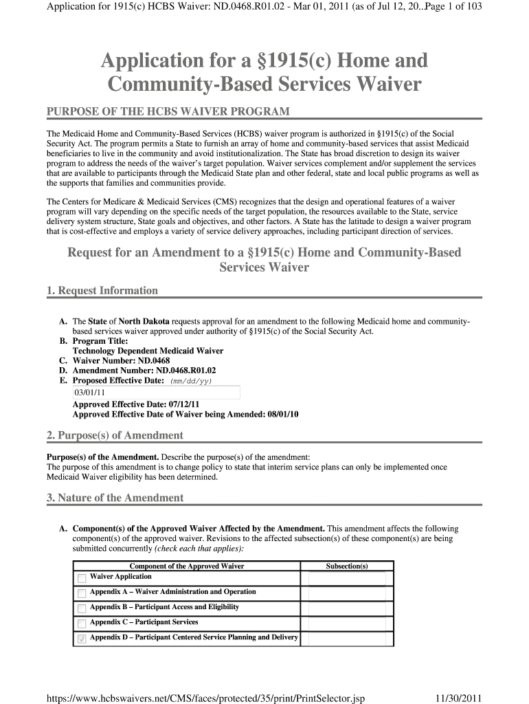 Community-Based Services Waiver - nd Preview on Page 1